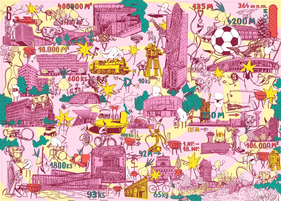 Mapa výpravy Praha budoucnosti